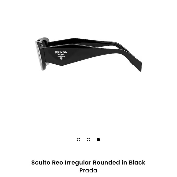 PRADA Black Sculto Reo Irregular Rounded Sunglasses - Picture 3 of 9